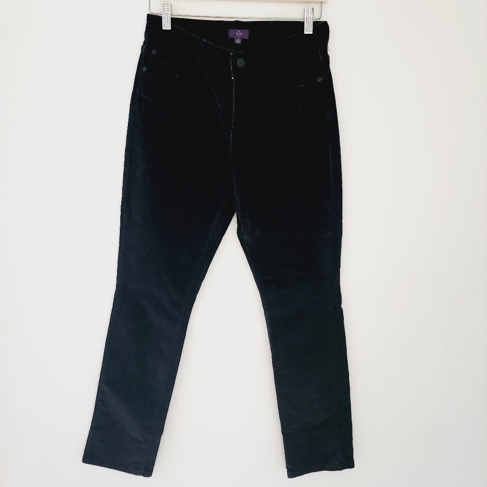Nydj Corduroy Skinny Mid Rise Black Pants